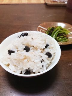 圧力鍋であっという間!!黒豆のおこわ-レシピのメイン写真