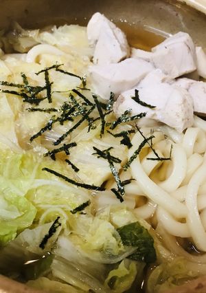 白菜と鶏むね肉のシンプル煮込みうどん-レシピのメイン写真