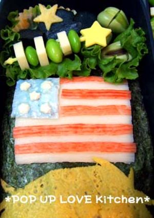 ★キャラ弁☆アメリカ国旗星条旗　*Ｙｍ*-レシピのメイン写真