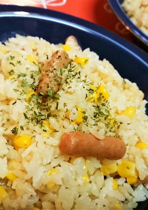 子供受け抜群！コーンとポークビッツピラフ-レシピのメイン写真