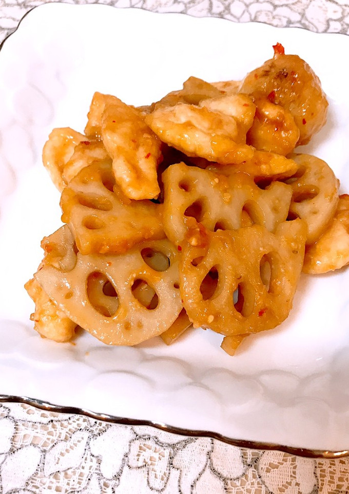 ♡鶏ささみとレンコンと里芋のピリ辛炒め♡-レシピのメイン写真