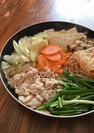 豚こま肉で♡節約！すき焼き-レシピのメイン写真