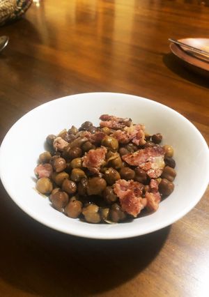 赤ひよこ豆とベーコン炒め-レシピのメイン写真
