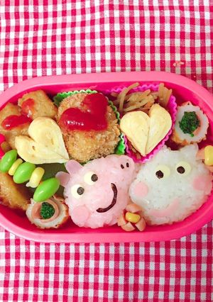 ペッパピッグ とスージーシップ キャラ弁-レシピのメイン写真