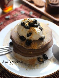 m黒豆の煮汁パンケーキ-レシピのメイン写真