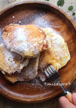 ｍ材料２つ！もっちりとろけるホットケーキ-レシピのメイン写真