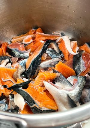 サーモンの中骨　水煮-レシピのメイン写真