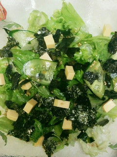 レタスとキュウリの海苔チーズ乗せサラダ☆-レシピのメイン写真