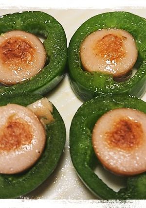 お弁当に☆こどもピーマンのウインナー詰め-レシピのメイン写真