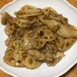 レンコンと豚肉のまろやか黒酢炒め