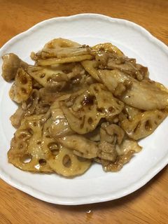 レンコンと豚肉のまろやか黒酢炒め-レシピのメイン写真