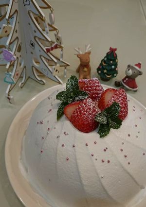 カルピスクリームでスノードームケーキ-レシピのメイン写真