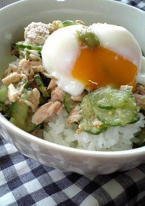 さっぱり～キュウリとツナで簡単どんぶり-レシピのメイン写真