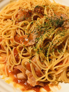ホールトマト缶&ベーコンのトマトパスタ-レシピのメイン写真