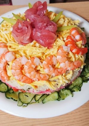誕生日・記念日に♪ちらし寿司ケーキ-レシピのメイン写真