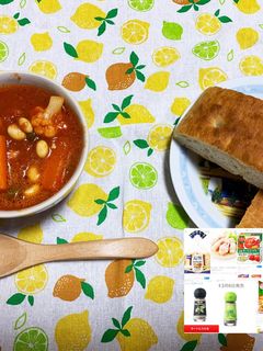 包丁いらず!ミネストローネ&フォカッチャ-レシピのメイン写真