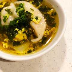 รูปของ ※丸美屋わかめで餃子スープ※