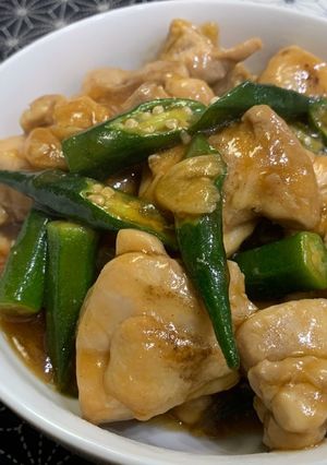 鳥もも肉とオクラのコッテリ炒め-レシピのメイン写真
