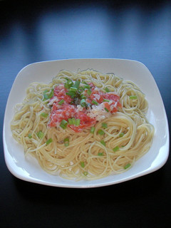 蟹とスモークサーモンの和風冷製パスタ-レシピのメイン写真