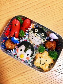 水族館 ふぐ ペンギン キャラ弁-レシピのメイン写真