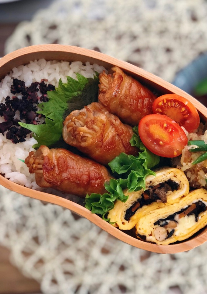 毎日のお弁当♪豚えのき巻き-レシピのメイン写真