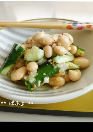 たたきキュウリと大豆の粒マスサラダ-レシピのメイン写真