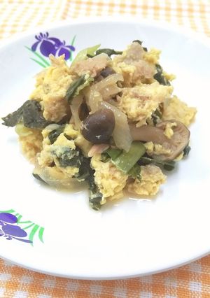 チンゲン菜としめじのツナ玉炒め-レシピのメイン写真