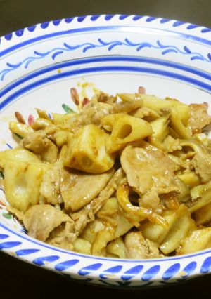時短簡単☆豚肉と蓮根と舞茸のオイマヨ炒め-レシピのメイン写真