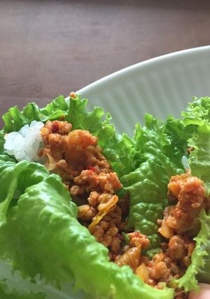 レタス巻きキムチそぼろ-レシピのメイン写真