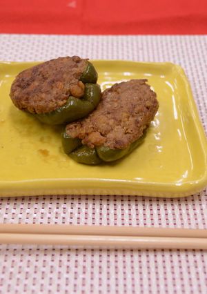 【エコレシピ】大豆入りピーマンの肉詰め-レシピのメイン写真
