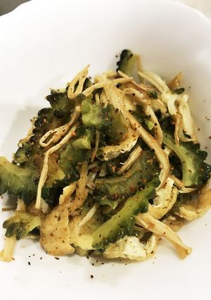 ゴーヤ と油揚げとキノコ炒め　お弁当にも-レシピのメイン写真