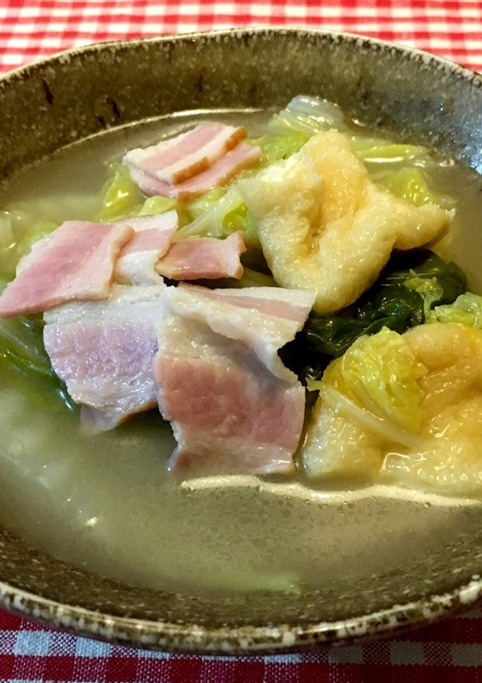白菜と薄揚げとベーコンのスープ煮-レシピのメイン写真
