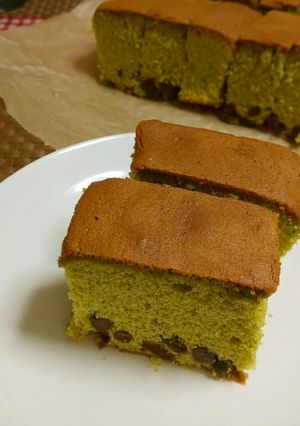 ★美味しい＊抹茶と甘納豆のカステラ＊♪-レシピのメイン写真