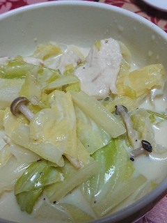 ♪ササミとキャベツの豆乳スープ♪-レシピのメイン写真