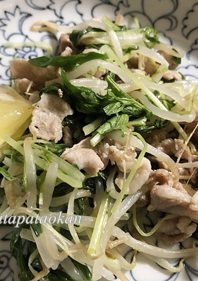 あっさり美味しい♪豚肉と水菜のネギ塩炒め-レシピのメイン写真