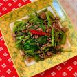 空芯菜とひき肉のオイスターソース炒め