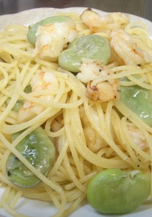 うまい!簡単!ソラマメ海老パスタ-レシピのメイン写真