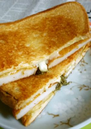 別寅のひら天と黒とろろのホットサンド-レシピのメイン写真