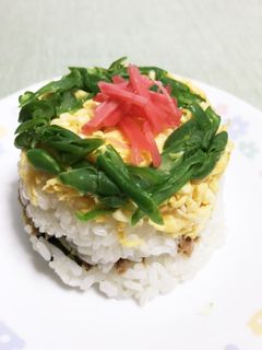 おもてなしに ☆ミニケーキ風押し寿司☆-レシピのメイン写真