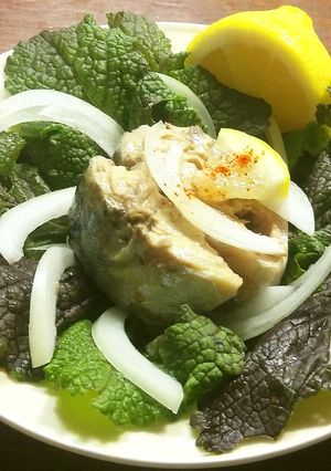 鯖缶とレッドマスタード（赤からし菜）-レシピのメイン写真