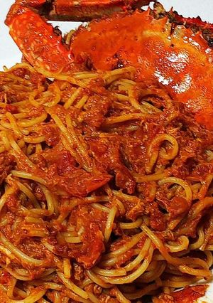 ワタリガニのトマトクリームパスタ-レシピのメイン写真