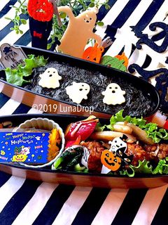 ハロウィン 海苔弁当 詰め方 1011-レシピのメイン写真