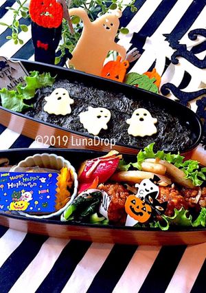 ハロウィン 海苔弁当 詰め方 1011-レシピのメイン写真