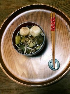 焼き茄子と茗荷の赤だし(^q^)☺⛄-レシピのメイン写真