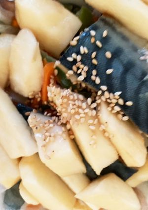 全てレンジ塩鯖と大和芋根菜の南蛮漬け風-レシピのメイン写真