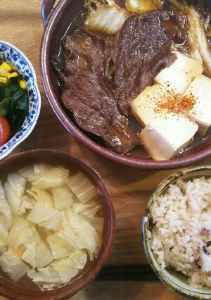 朝ごはん！陶板 肉豆腐-レシピのメイン写真