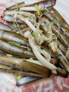 マテ貝のにんにくネギ炒め-レシピのメイン写真
