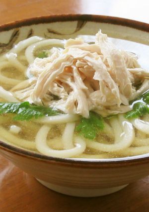 鶏むね肉とセロリのあっさりうどん-レシピのメイン写真