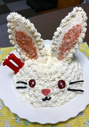 うさぎ　ケーキ　立体ケーキ-レシピのメイン写真