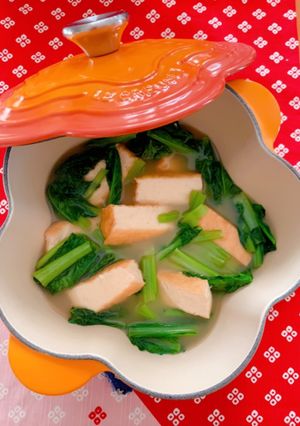 小松菜と厚揚げの煮物-レシピのメイン写真
